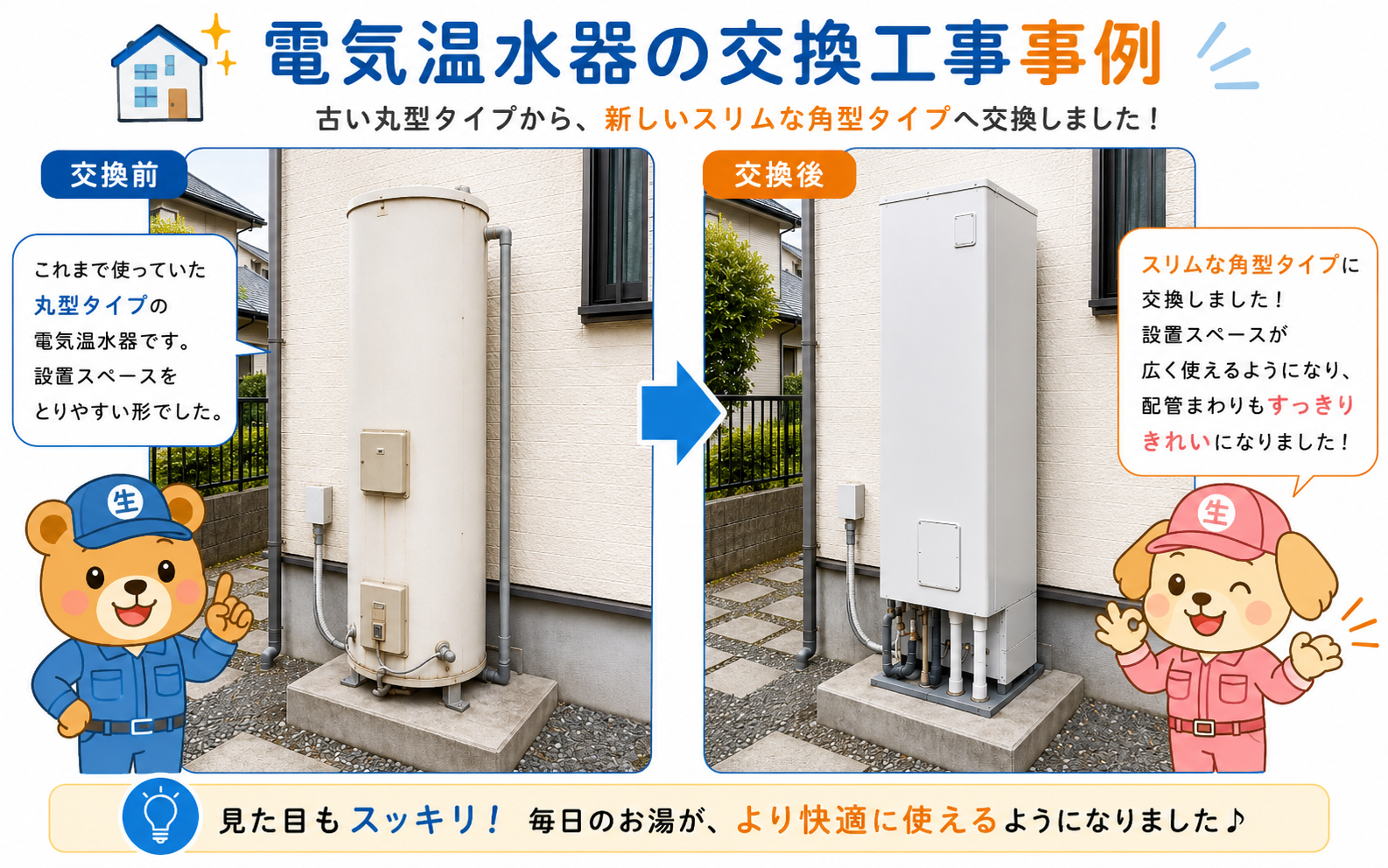 電気温水器の見積もりに必要な写真の撮影例