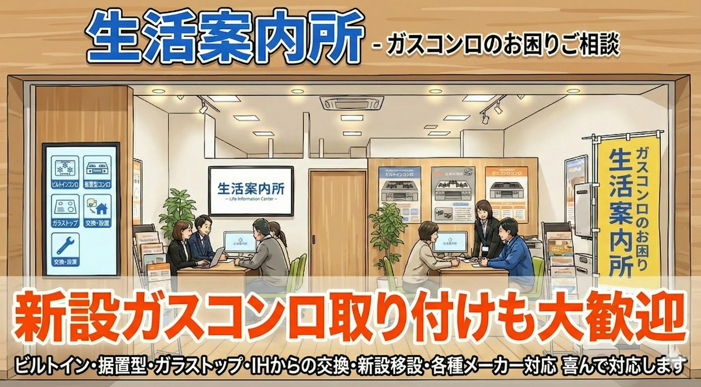 ガスコンロ交換工事の流れ