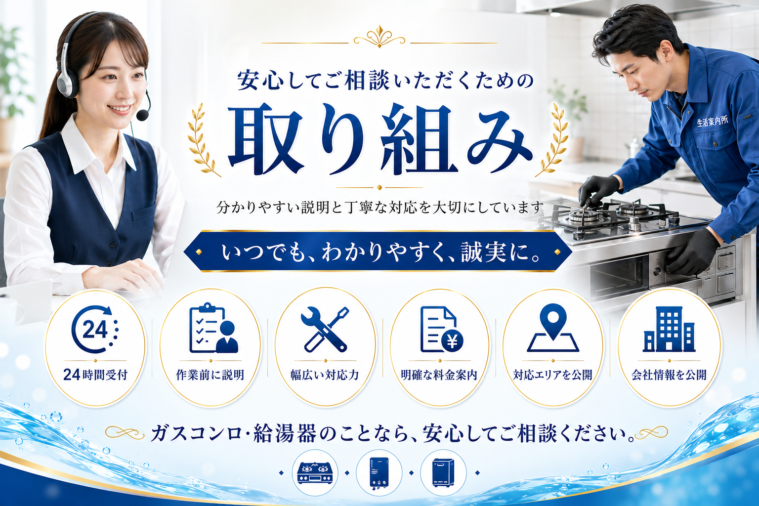 ガスコンロ・給湯器交換を安心して相談いただくための取り組み